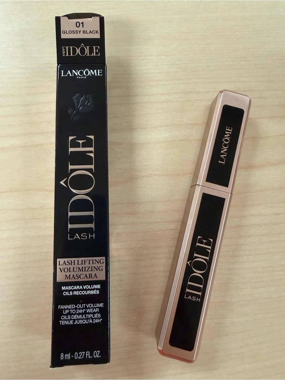 LANCOME IDOLE LASH LASH LIFTING VOLUMIZING MASCARA 01 GLOSSY BLACK 0.27 OZ - NWB